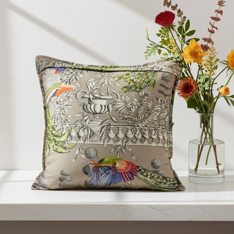 Cuscino “Pavoni Reali” 50x50 cm in cotone 100% Thevenon – Edizione Limitata 2
