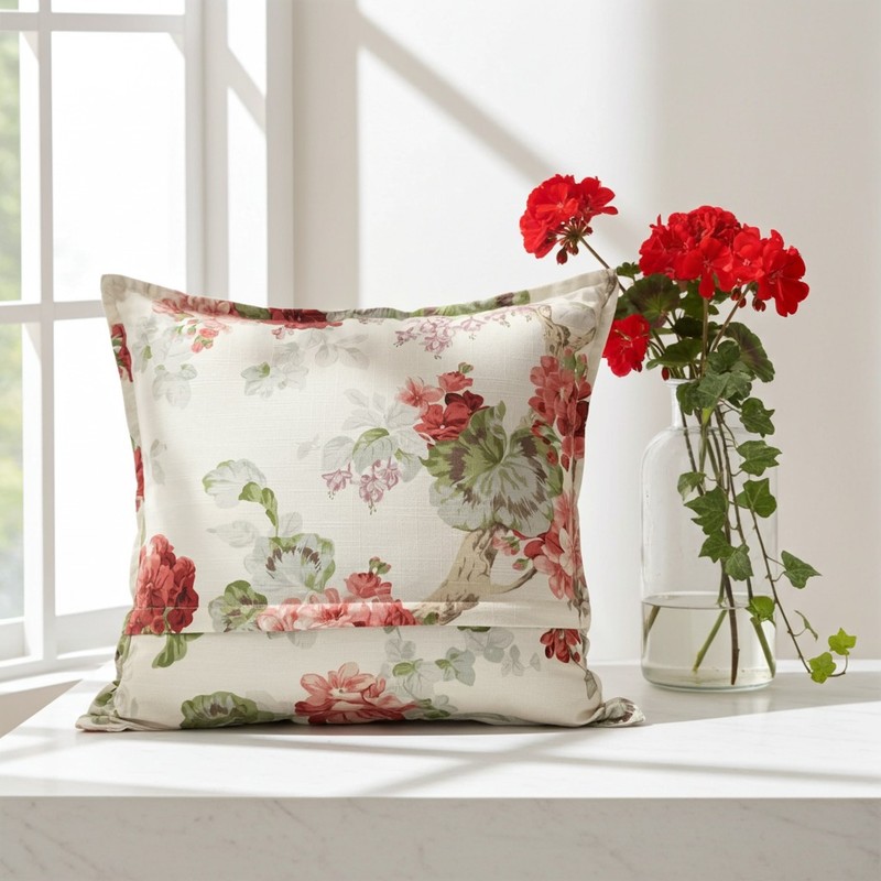 Cuscino floreale 45x45 cm in poliestere 100% Asola – Edizione Limitata 2