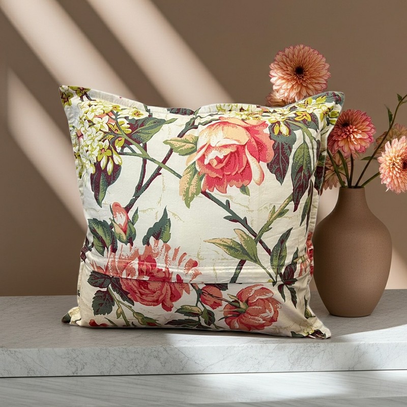 Cuscino floreale 45x45 cm in cotone 100% Thevenon – Edizione Limitata 2